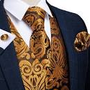 Men's Accessories-Men's Vest Hanky Cufflinks Tie Set